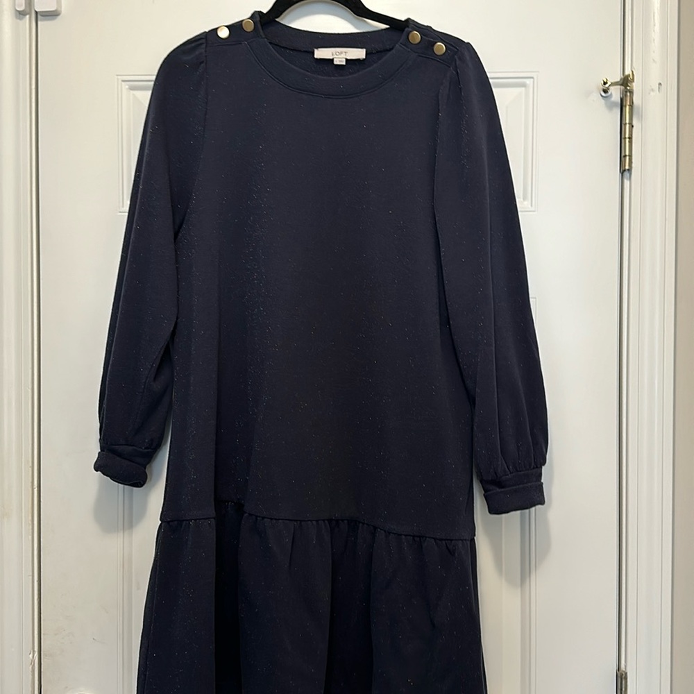 LOFT jersey drop waist peplum tunic dress